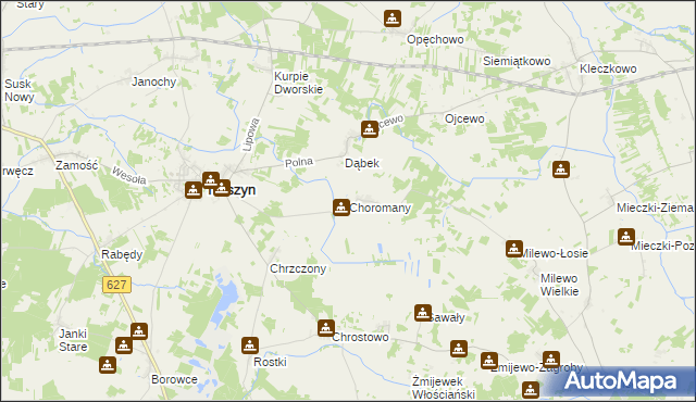 mapa Choromany, Choromany na mapie Targeo