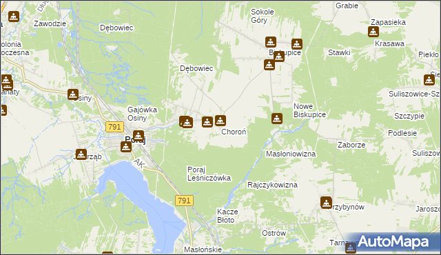 mapa Choroń, Choroń na mapie Targeo