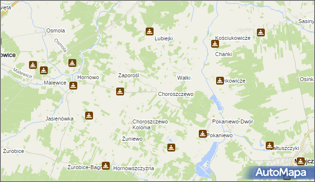mapa Choroszczewo, Choroszczewo na mapie Targeo