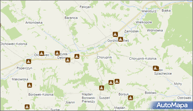 mapa Chorupnik, Chorupnik na mapie Targeo