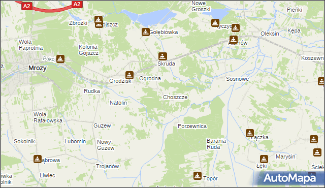 mapa Choszcze, Choszcze na mapie Targeo