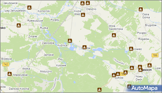 mapa Chotów gmina Krasocin, Chotów gmina Krasocin na mapie Targeo