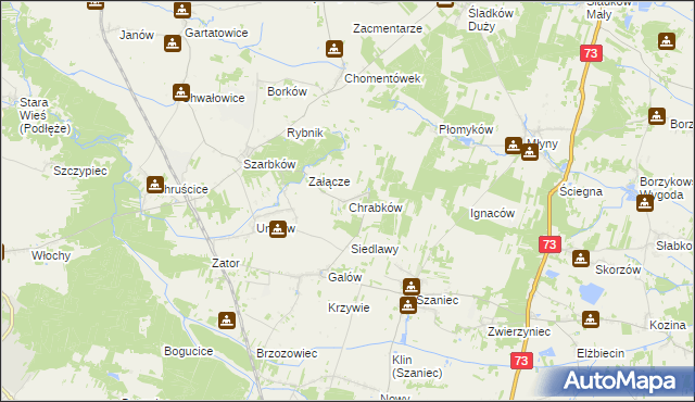 mapa Chrabków, Chrabków na mapie Targeo