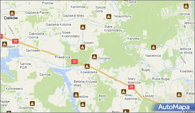 mapa Chrośno, Chrośno na mapie Targeo