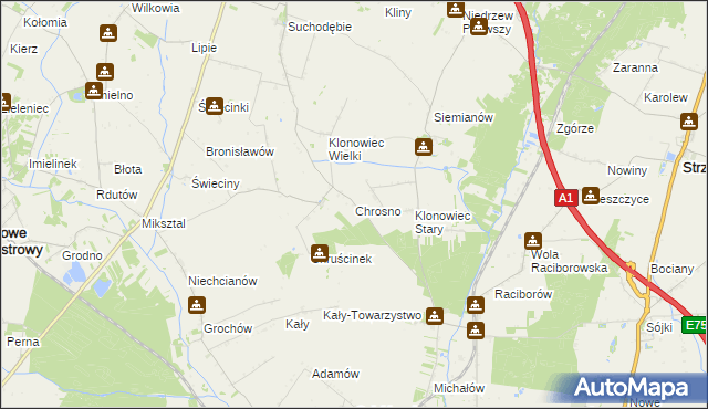 mapa Chrosno gmina Łanięta, Chrosno gmina Łanięta na mapie Targeo