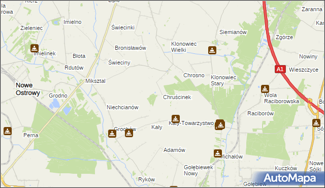 mapa Chruścinek, Chruścinek na mapie Targeo