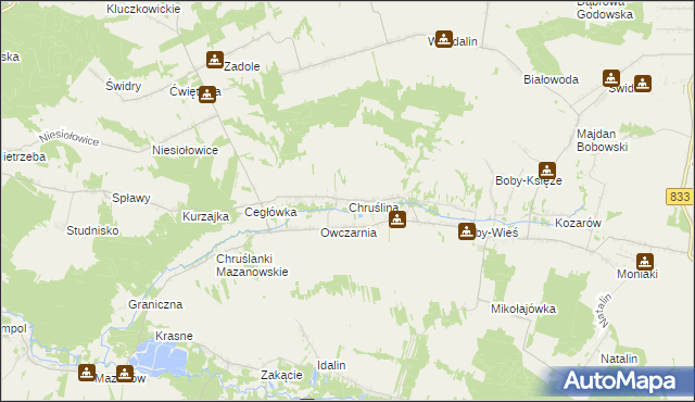 mapa Chruślina, Chruślina na mapie Targeo