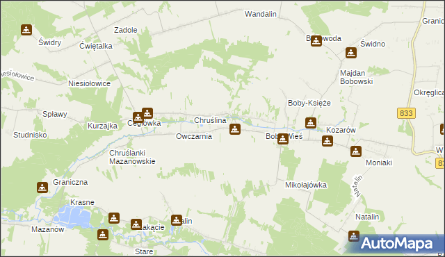 mapa Chruślina-Kolonia, Chruślina-Kolonia na mapie Targeo