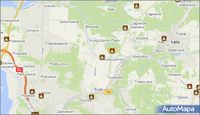 mapa Chruszczobród, Chruszczobród na mapie Targeo