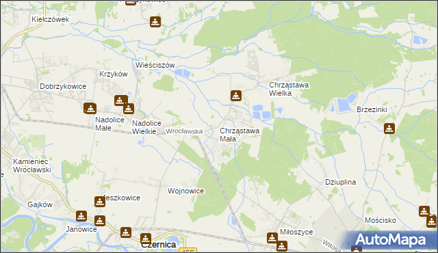 mapa Chrząstawa Mała, Chrząstawa Mała na mapie Targeo