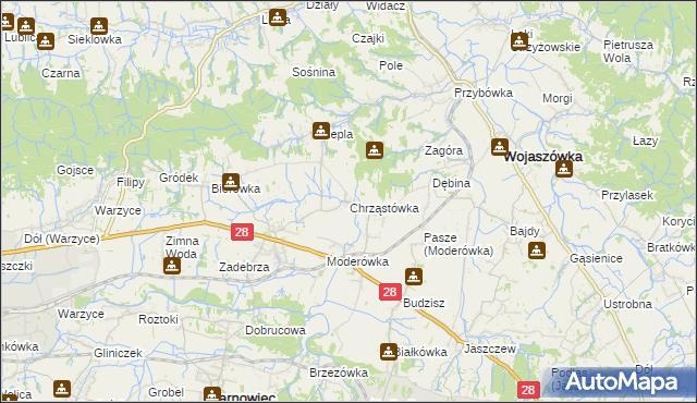 mapa Chrząstówka, Chrząstówka na mapie Targeo