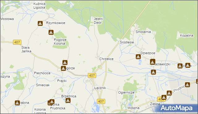 mapa Chrzelice, Chrzelice na mapie Targeo