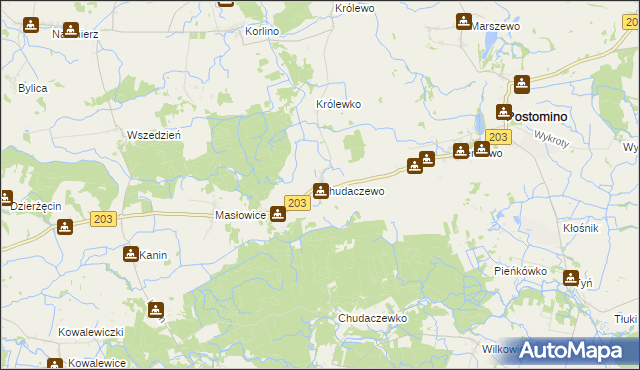 mapa Chudaczewo, Chudaczewo na mapie Targeo