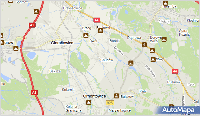 mapa Chudów, Chudów na mapie Targeo