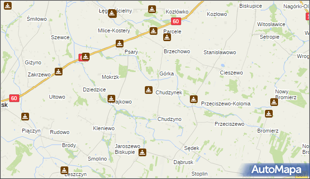 mapa Chudzynek, Chudzynek na mapie Targeo