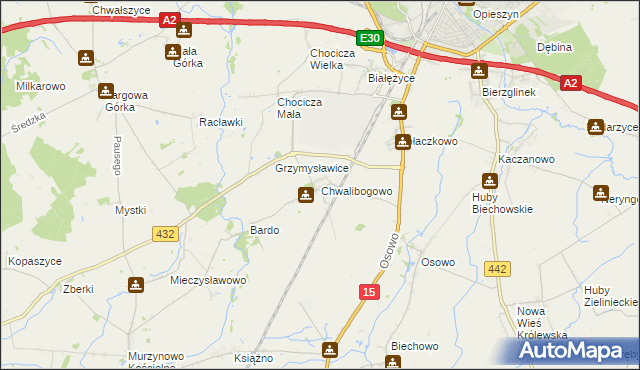 mapa Chwalibogowo gmina Września, Chwalibogowo gmina Września na mapie Targeo