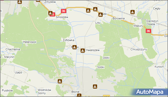 mapa Chwaliszew, Chwaliszew na mapie Targeo