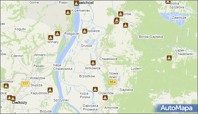 mapa Chwałowice gmina Radomyśl nad Sanem, Chwałowice gmina Radomyśl nad Sanem na mapie Targeo