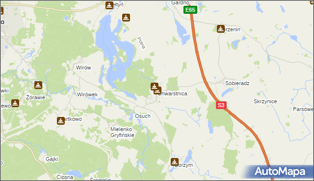 mapa Chwarstnica, Chwarstnica na mapie Targeo