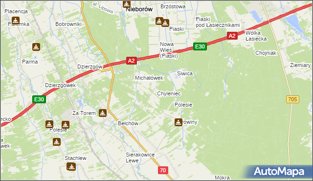 mapa Chyleniec, Chyleniec na mapie Targeo