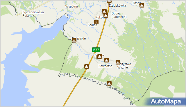 mapa Chyżne, Chyżne na mapie Targeo