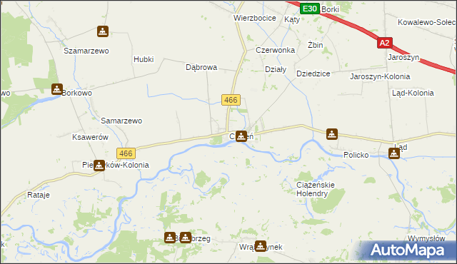 mapa Ciążeń, Ciążeń na mapie Targeo