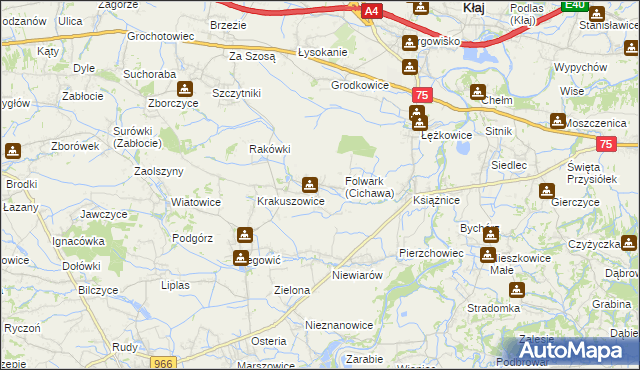 mapa Cichawa, Cichawa na mapie Targeo