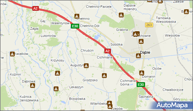 mapa Cichmiana, Cichmiana na mapie Targeo