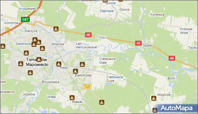 mapa Ciebłowice Małe, Ciebłowice Małe na mapie Targeo