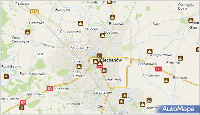 mapa Ciechanów, Ciechanów na mapie Targeo