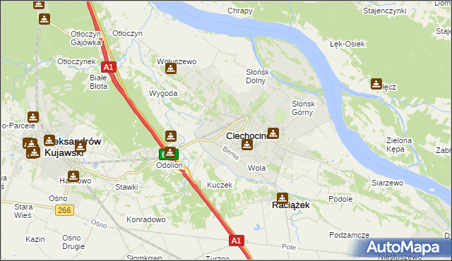 mapa Ciechocinek, Ciechocinek na mapie Targeo