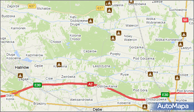 mapa Cięciwa gmina Dębe Wielkie, Cięciwa gmina Dębe Wielkie na mapie Targeo