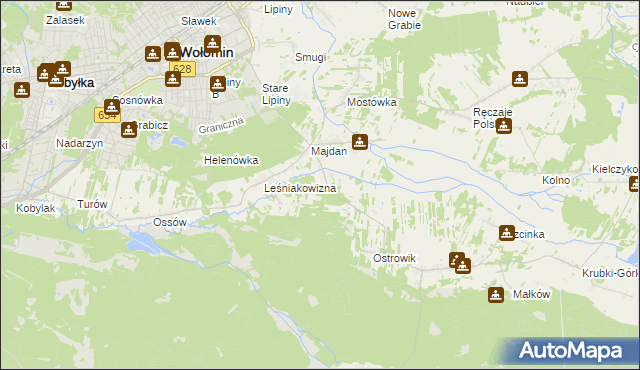 mapa Cięciwa gmina Wołomin, Cięciwa gmina Wołomin na mapie Targeo