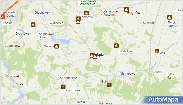 mapa Cielądz, Cielądz na mapie Targeo