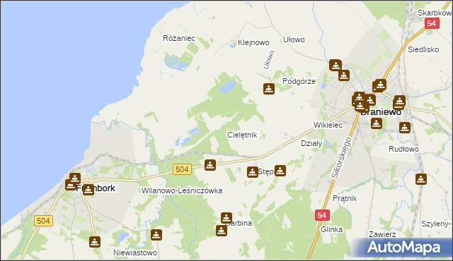 mapa Cielętnik, Cielętnik na mapie Targeo