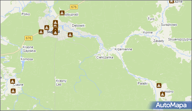 mapa Cieliczanka, Cieliczanka na mapie Targeo