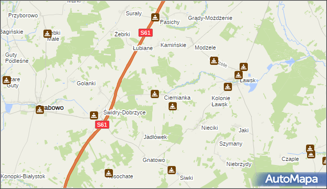 mapa Ciemianka, Ciemianka na mapie Targeo