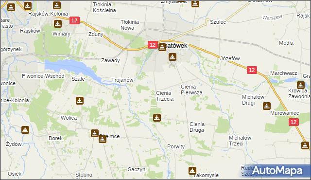 mapa Cienia Trzecia, Cienia Trzecia na mapie Targeo