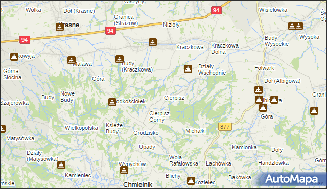 mapa Cierpisz gmina Łańcut, Cierpisz gmina Łańcut na mapie Targeo