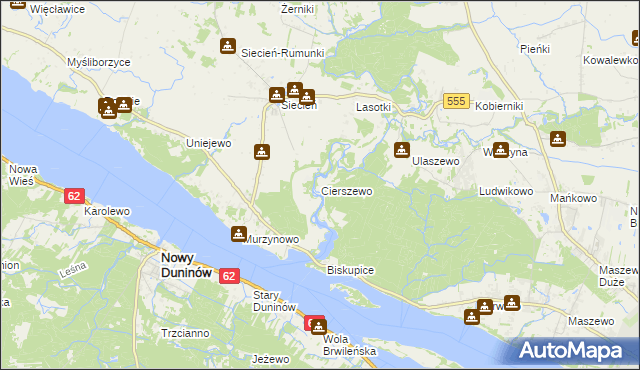 mapa Cierszewo, Cierszewo na mapie Targeo