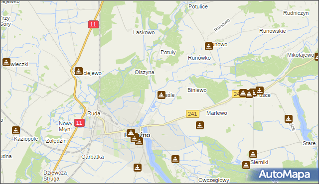 mapa Cieśle gmina Rogoźno, Cieśle gmina Rogoźno na mapie Targeo