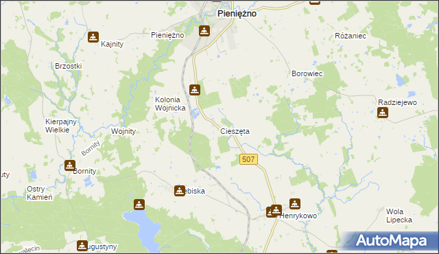 mapa Cieszęta, Cieszęta na mapie Targeo