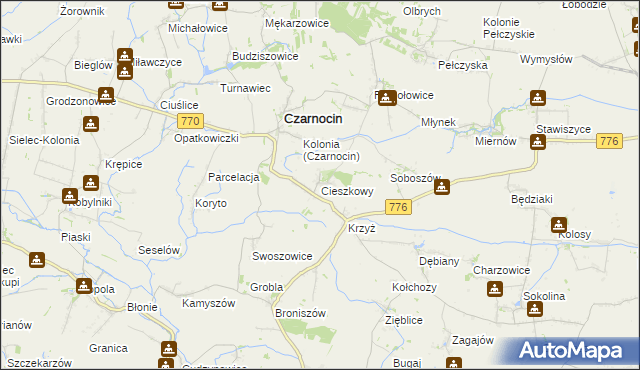 mapa Cieszkowy, Cieszkowy na mapie Targeo