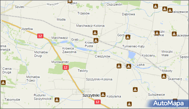 mapa Cieszyków, Cieszyków na mapie Targeo