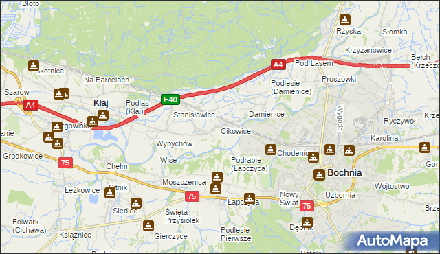 mapa Cikowice, Cikowice na mapie Targeo