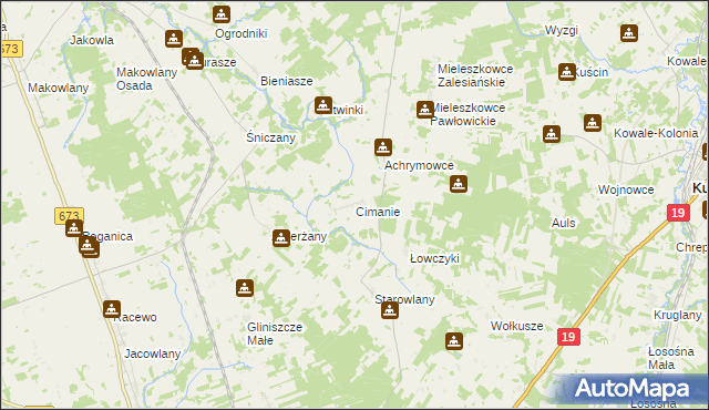 mapa Cimanie, Cimanie na mapie Targeo