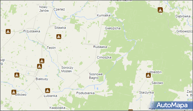 mapa Cimoszka, Cimoszka na mapie Targeo