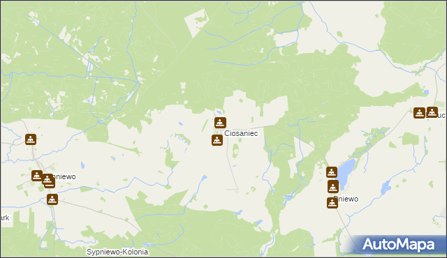 mapa Ciosaniec gmina Okonek, Ciosaniec gmina Okonek na mapie Targeo