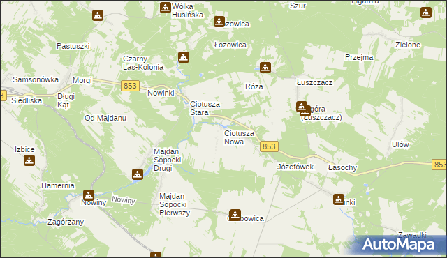 mapa Ciotusza Nowa, Ciotusza Nowa na mapie Targeo