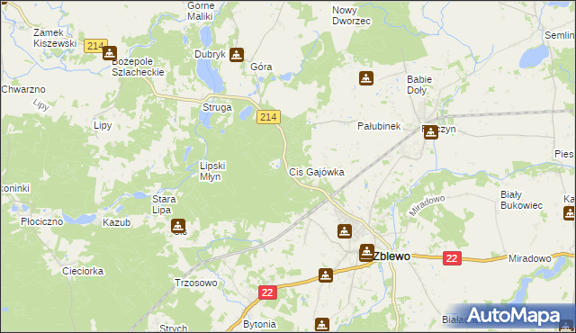mapa Cis Gajówka, Cis Gajówka na mapie Targeo